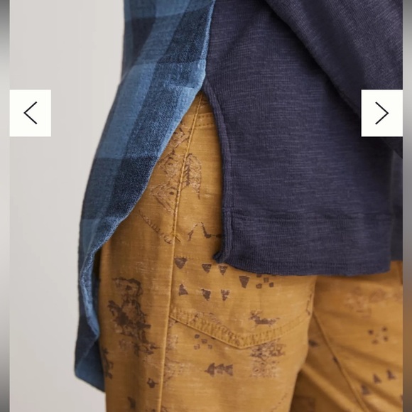 PILCRO by Anthropologie Plaid Boyfriend V Neck Tunic XS - Picture 2 of 5